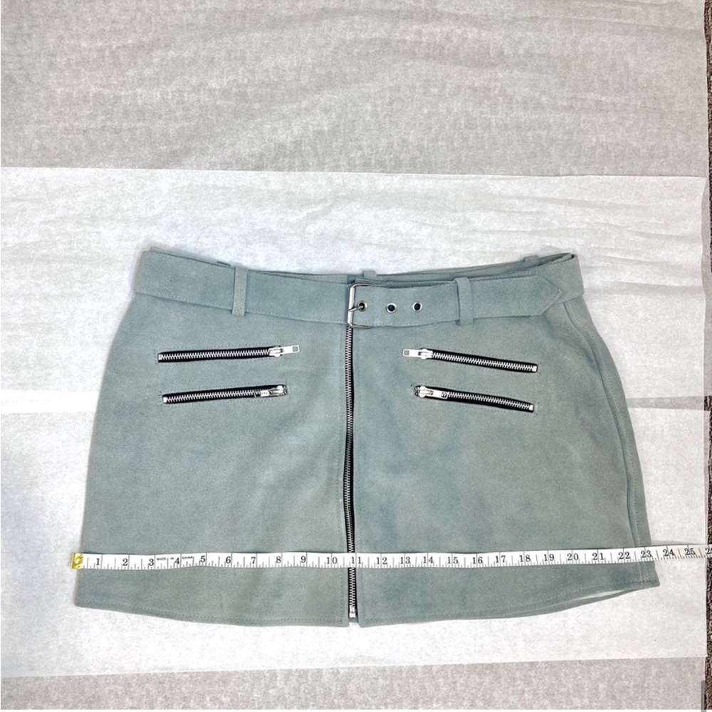 Understated Leather 'City Slicker' Suede Buckle Skirt